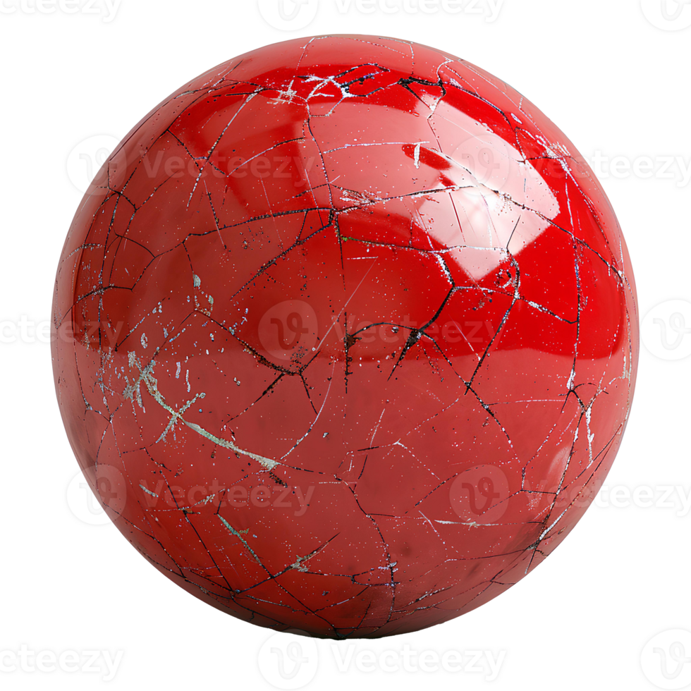 AI generated red ball png. red reflective ball. red shiny bowling ball. red ball isolated png