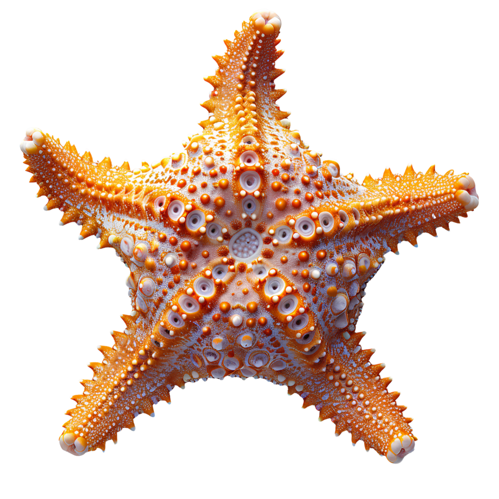 AI generated Starfish PNG. Sea star isolated. Starfish top view PNG. Sea star flat lay PNG. Ocean star PNG