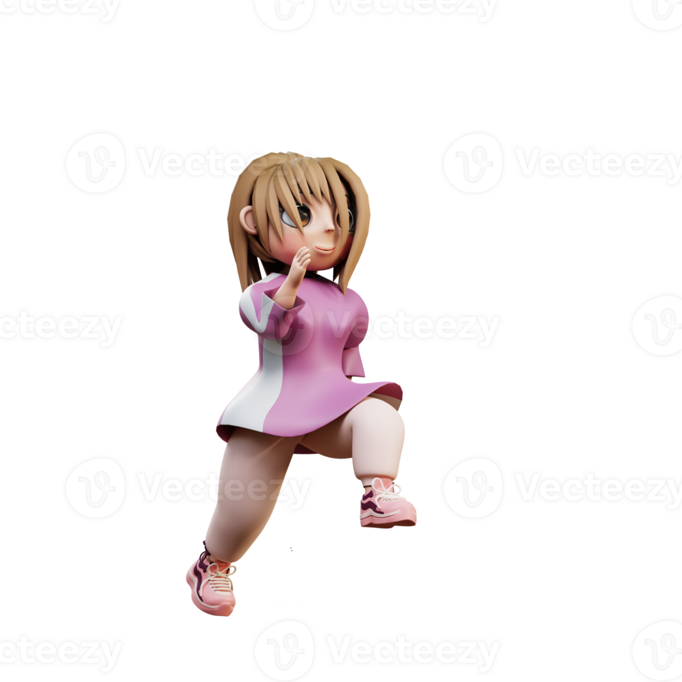 3D Illustration Run Pose png