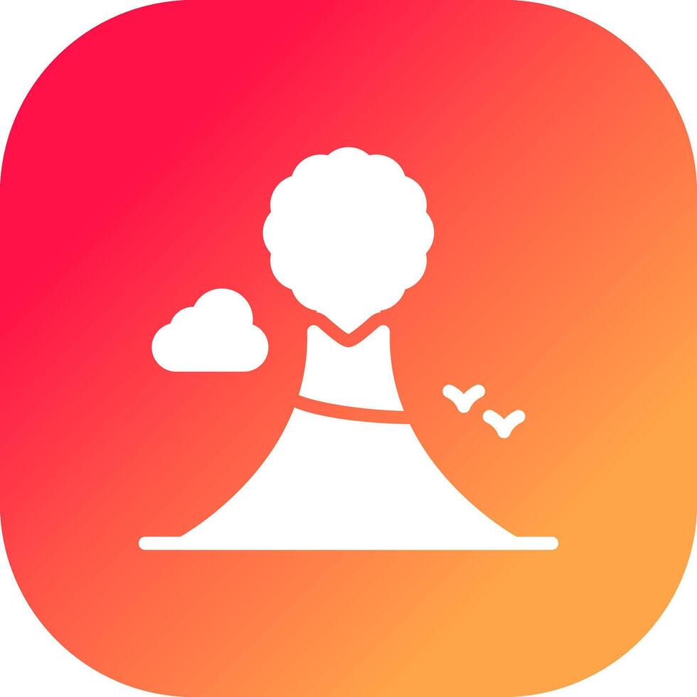 Volcano Landscape Creative Icon Design vector