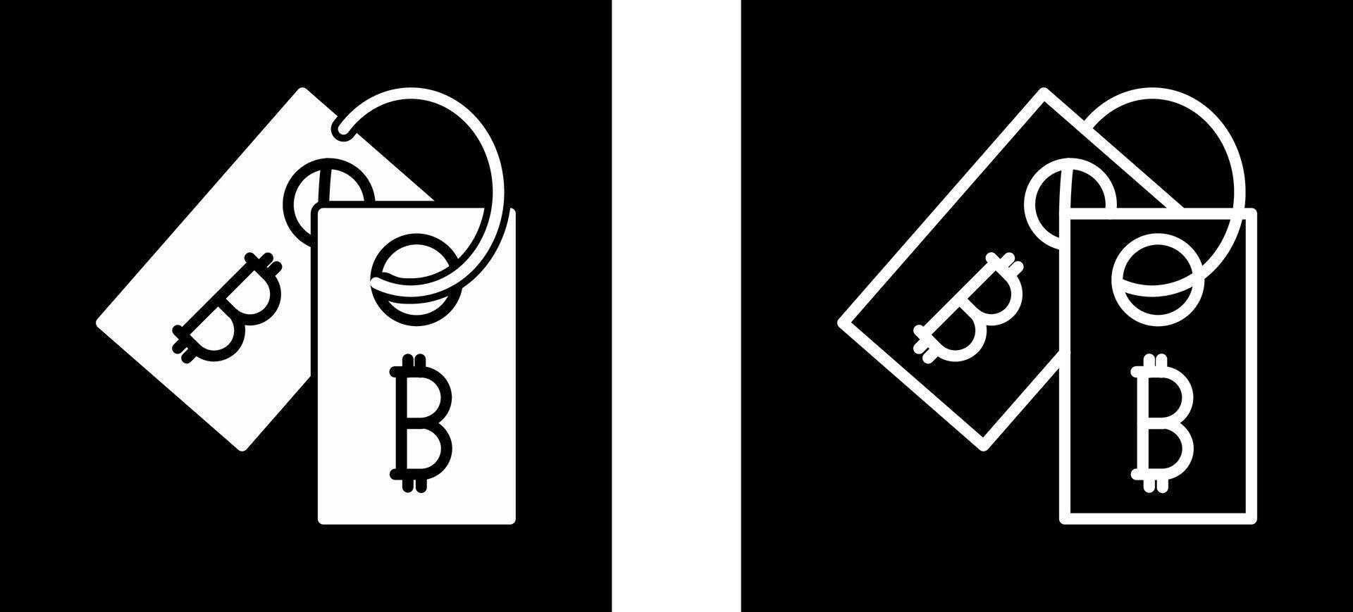 icono de vector de etiqueta de etiqueta de bitcoin