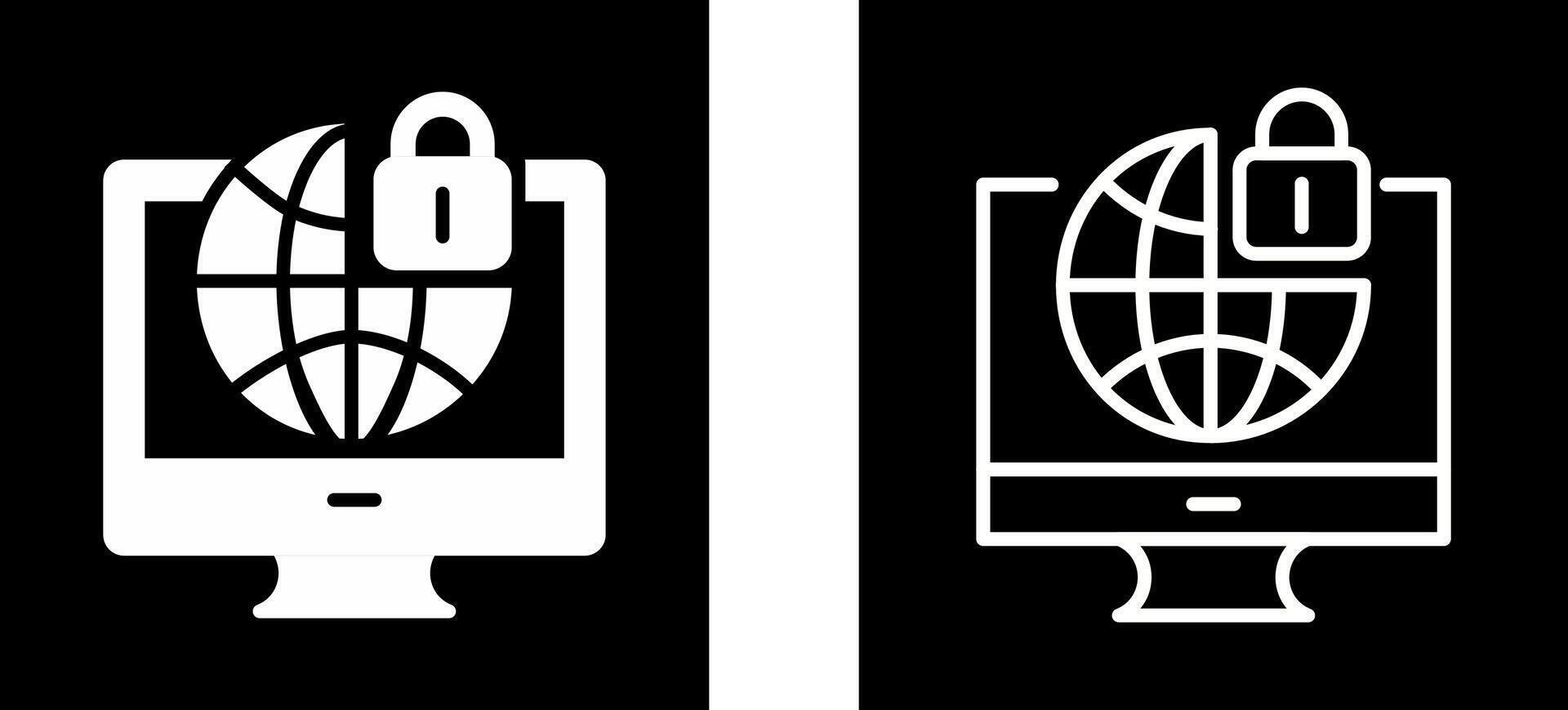 icono de vector de seguridad de internet