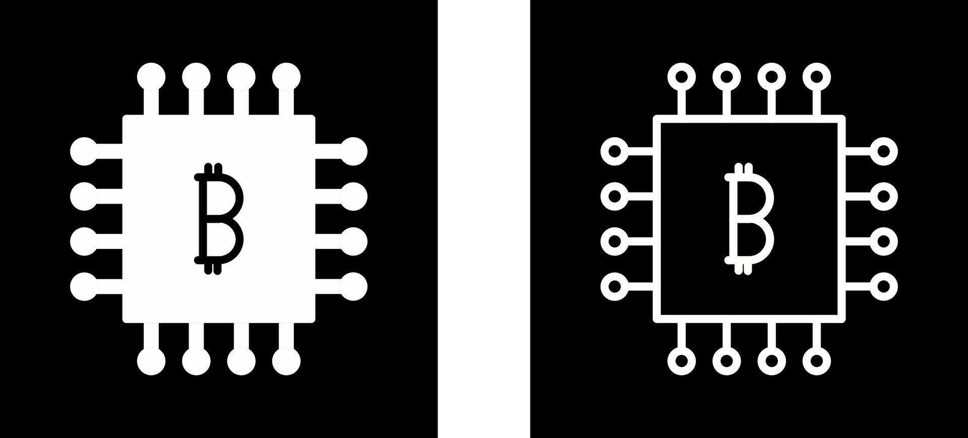 Bitcoin Chip Vector Icon