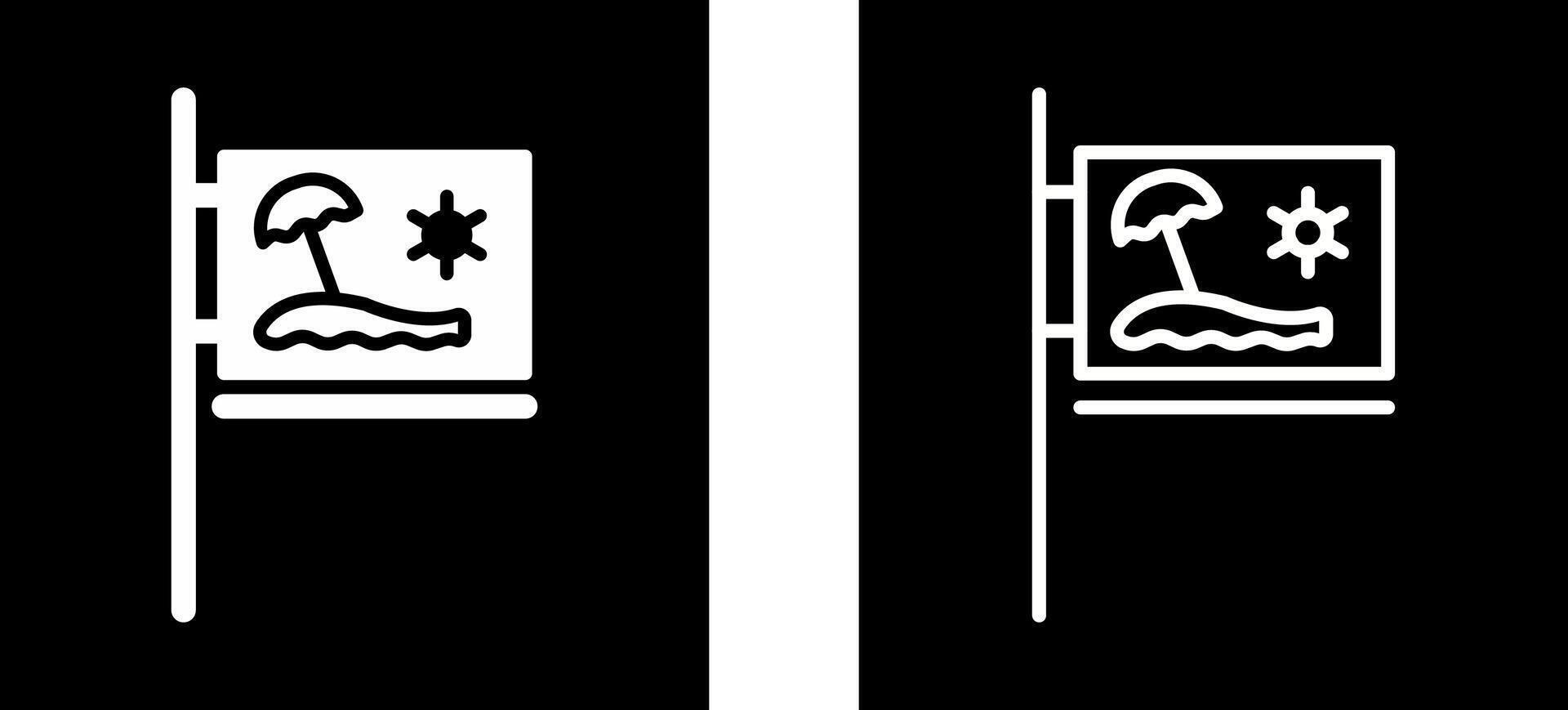 Beach Sign Vector Icon