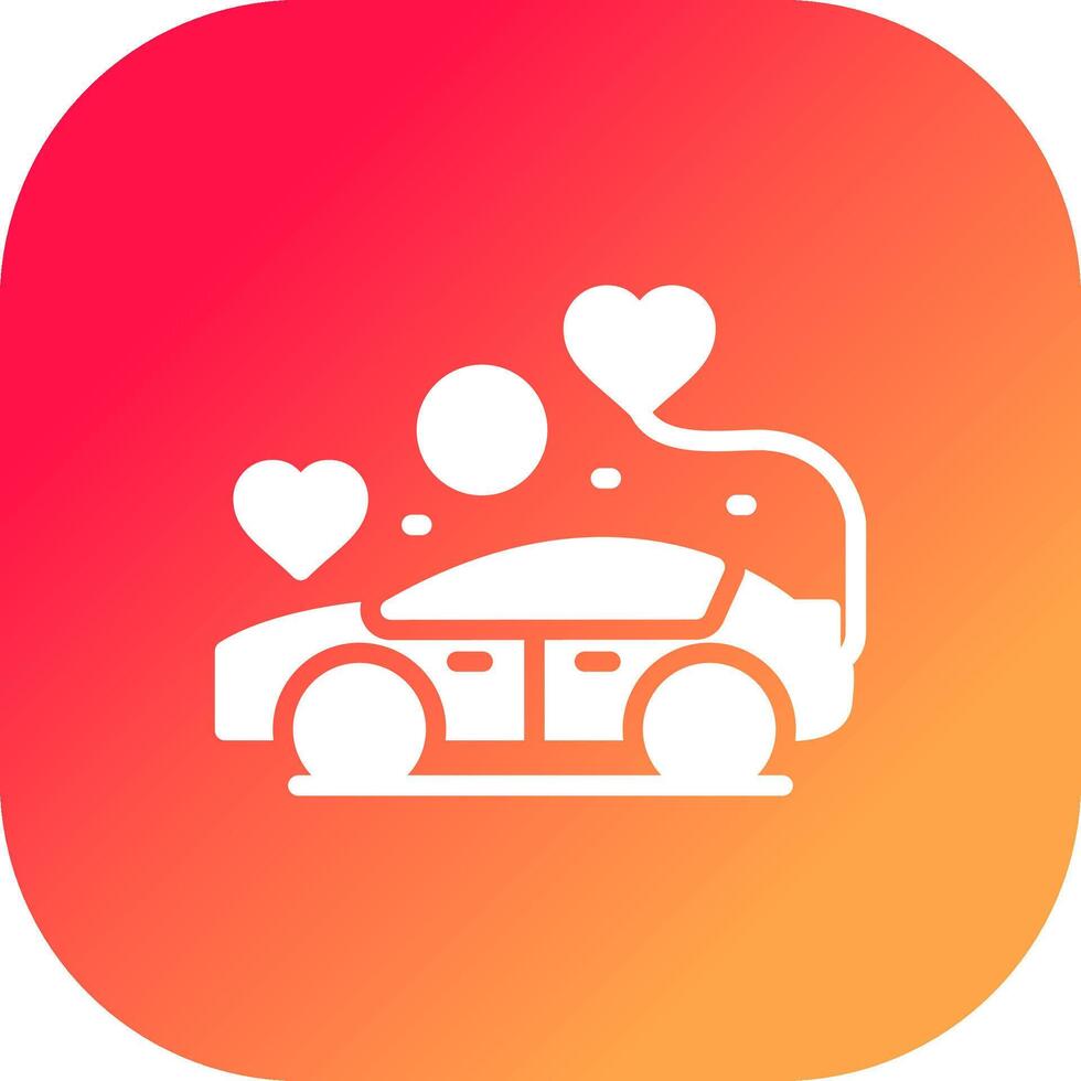 diseño de icono creativo de coche de boda vector