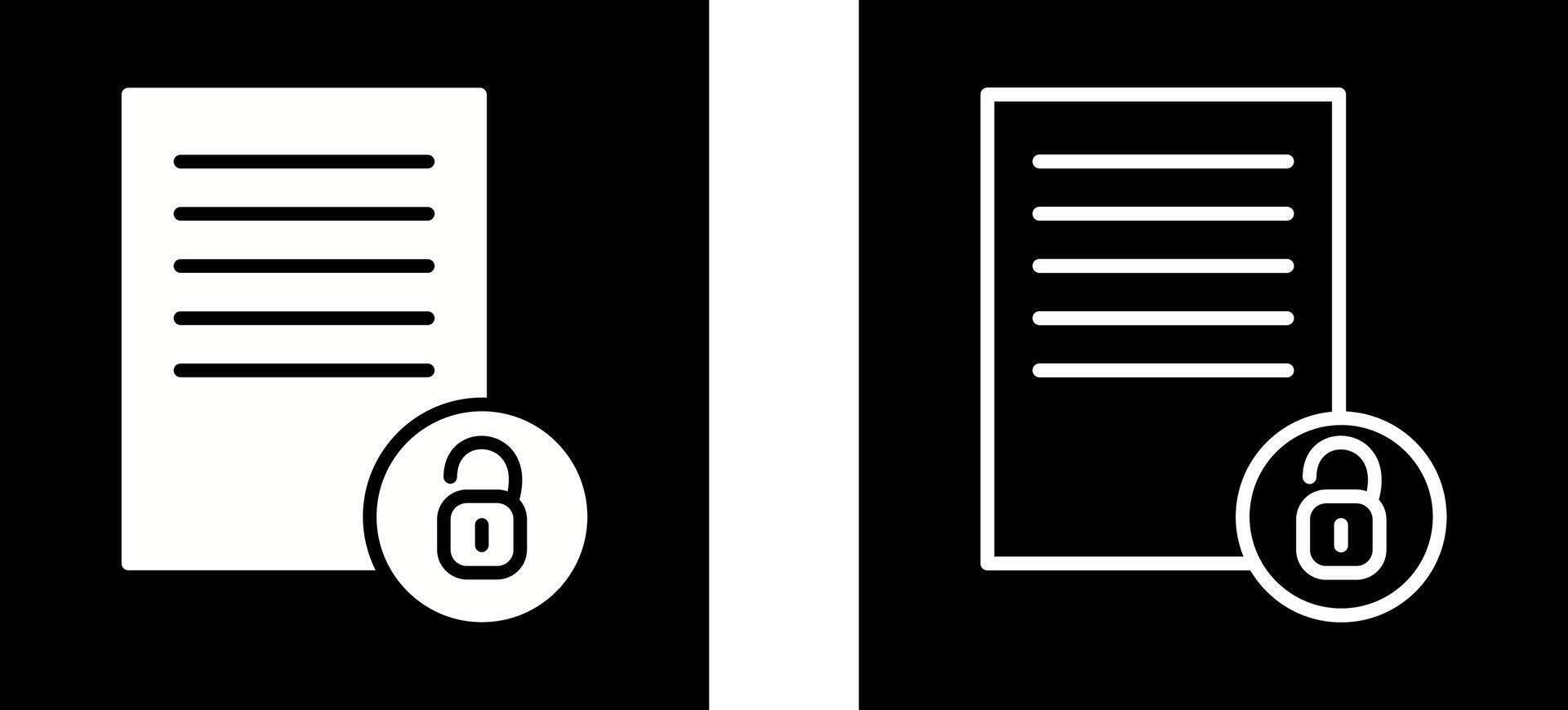 Unlock Documents Vector Icon