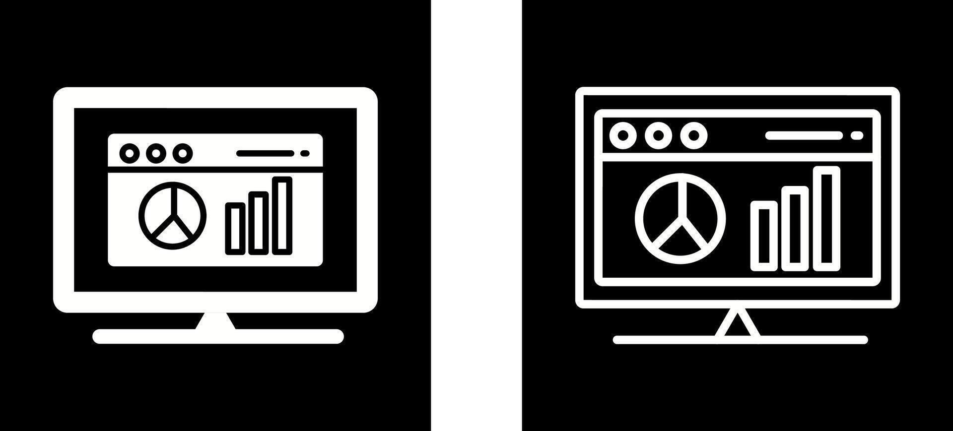 icono de vector de estadísticas de página web