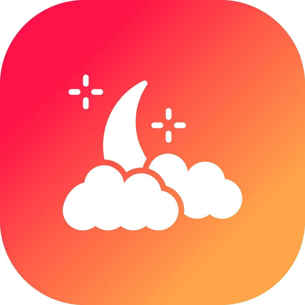 Cloudy Night Creative Icon Design vector