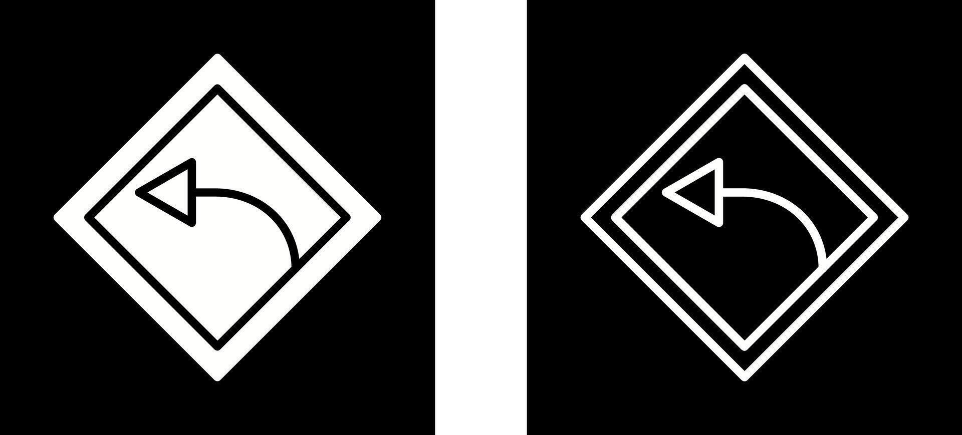 Left Turn Vector Icon