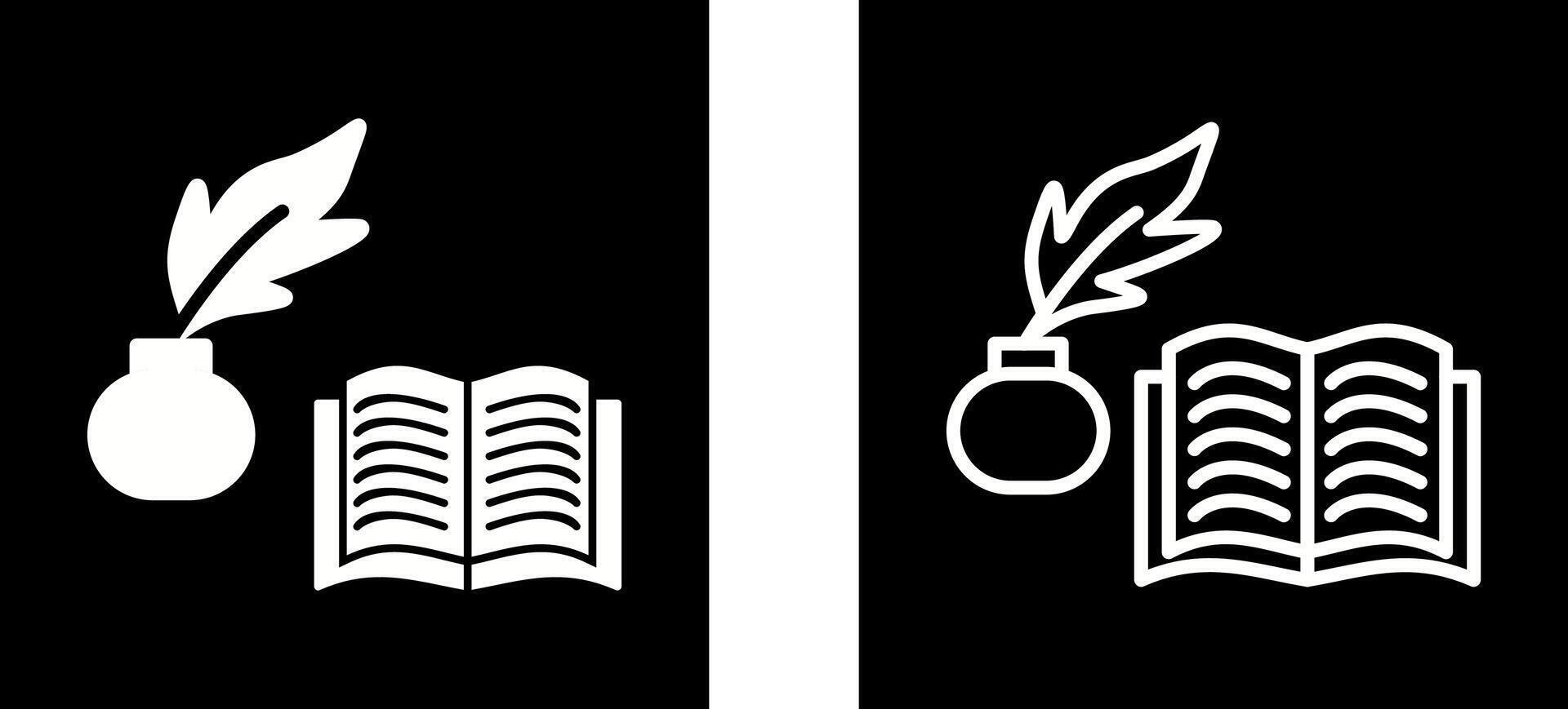 Quill and Book Vector Icon