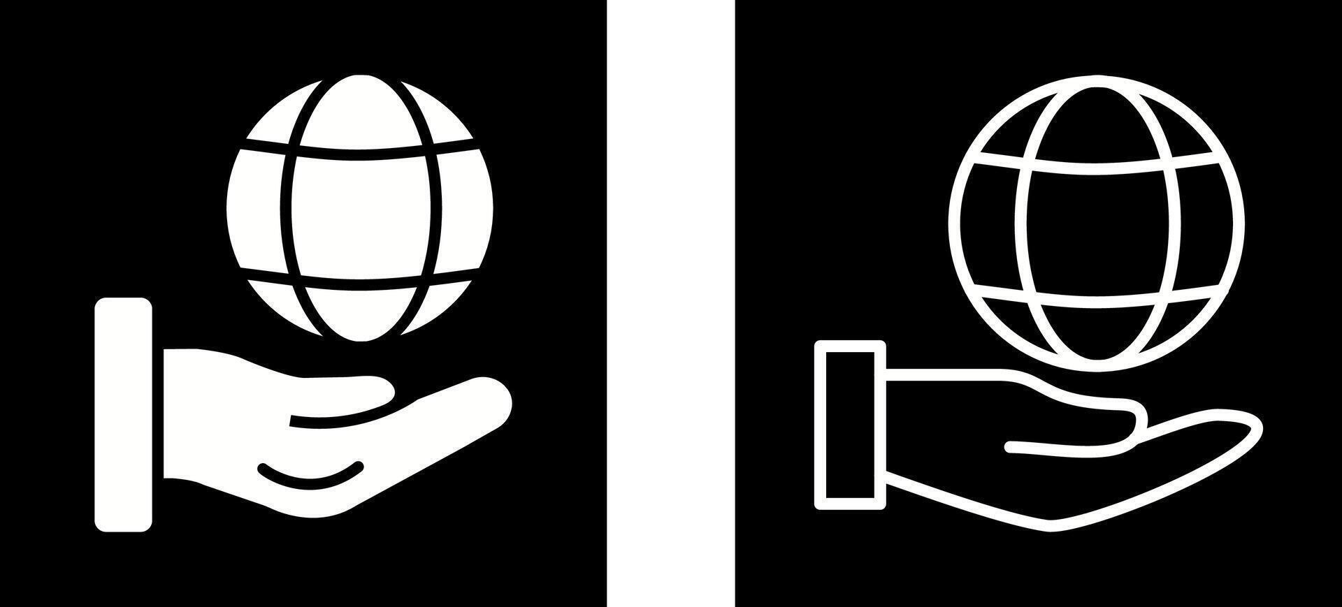 Global Hand Vector Icon