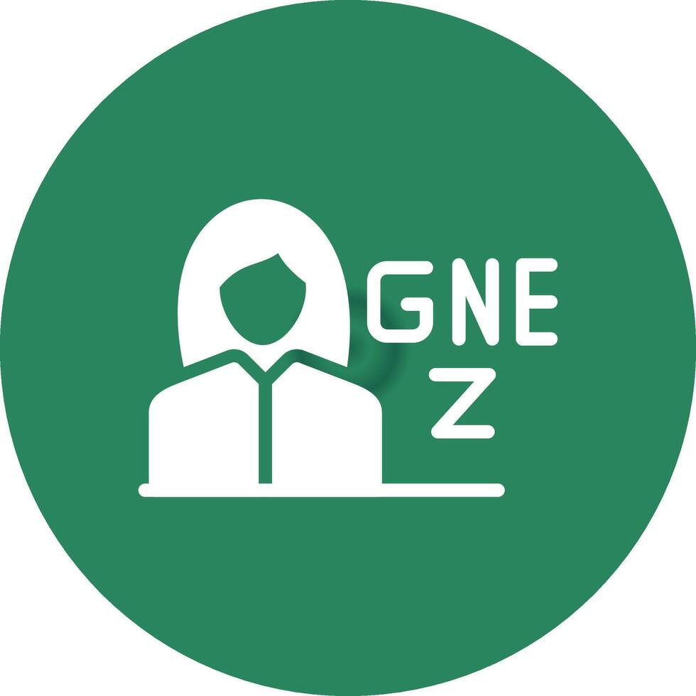 Gen Z Female Creative Icon Design vector