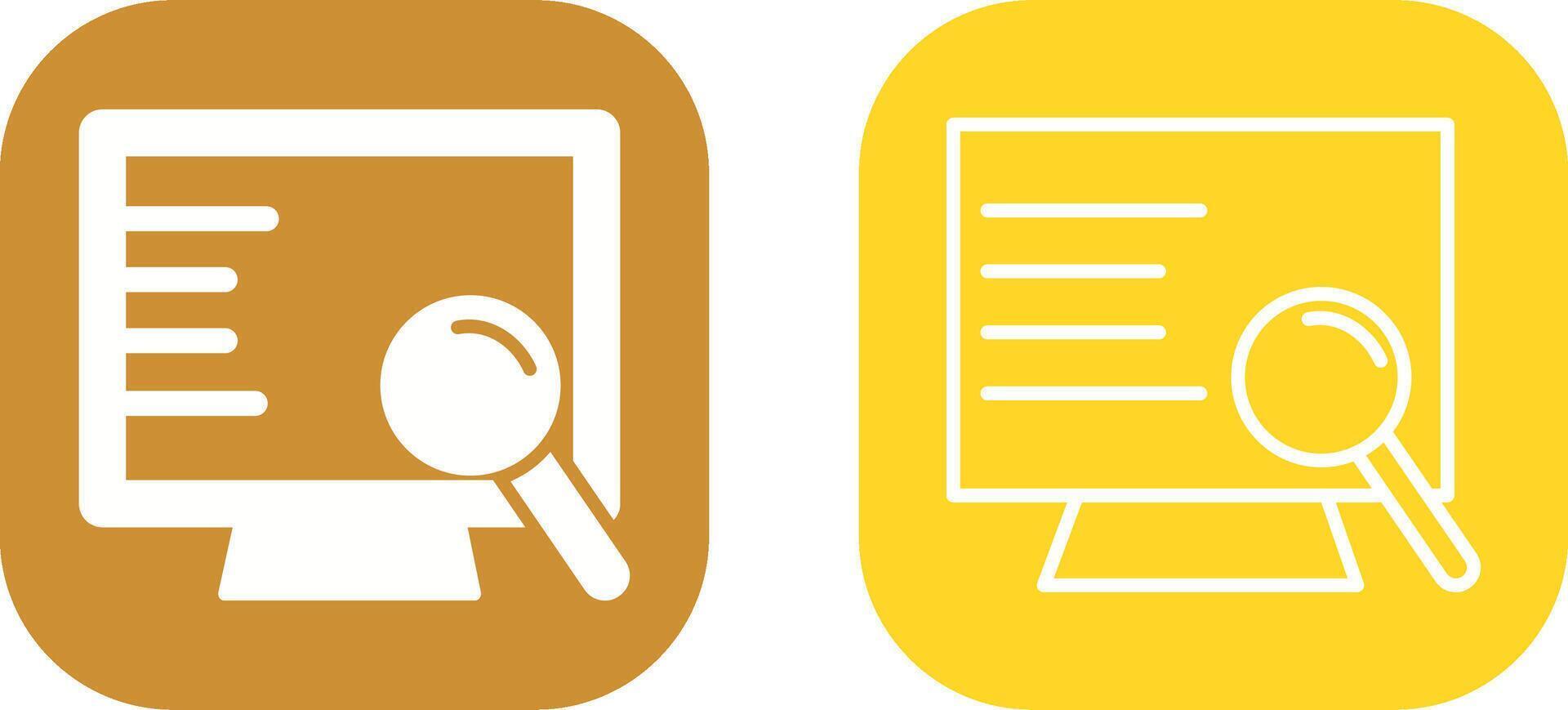 Computer Search Vector Icon