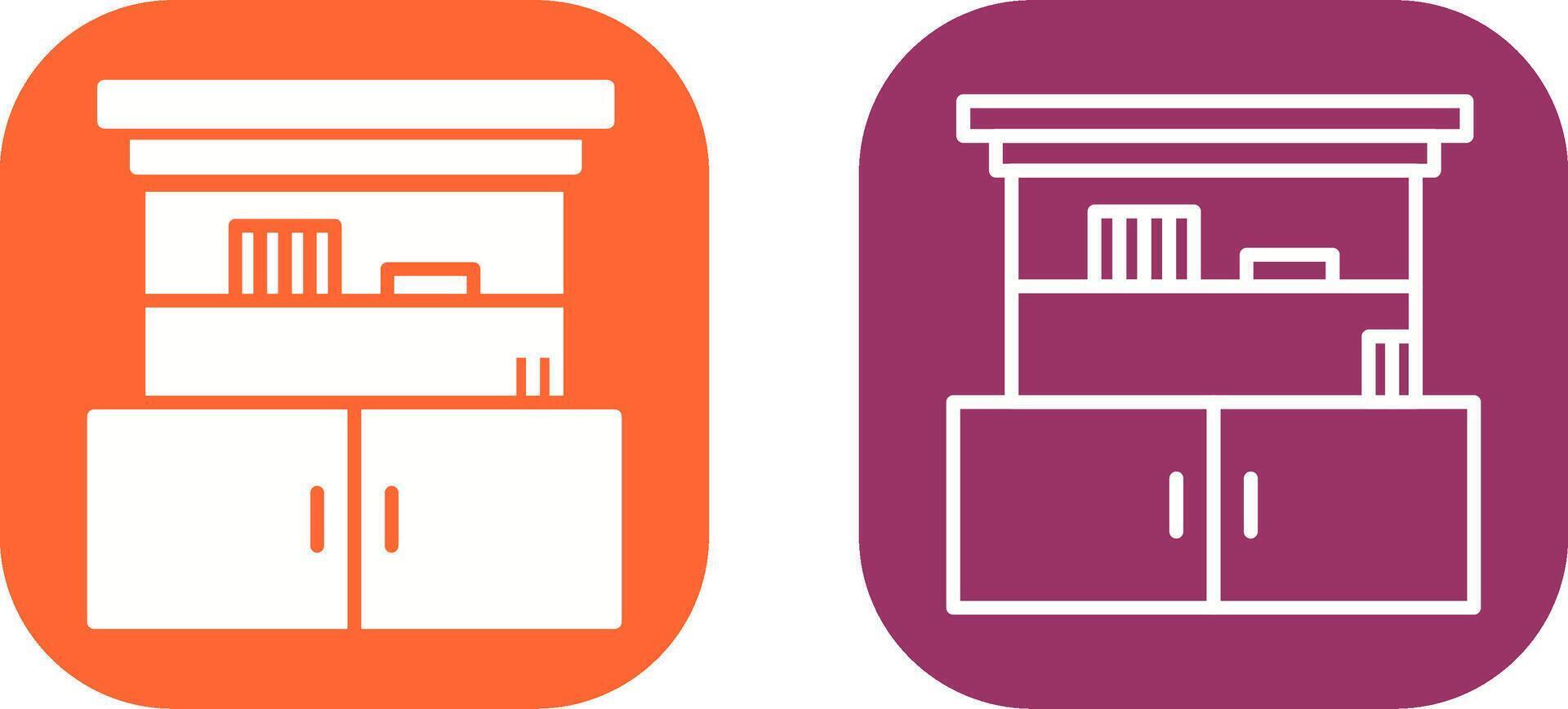 Cupboard with Shelves Vector Icon