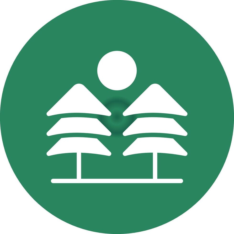 Pine Trees Landscape Creative Icon Design vector