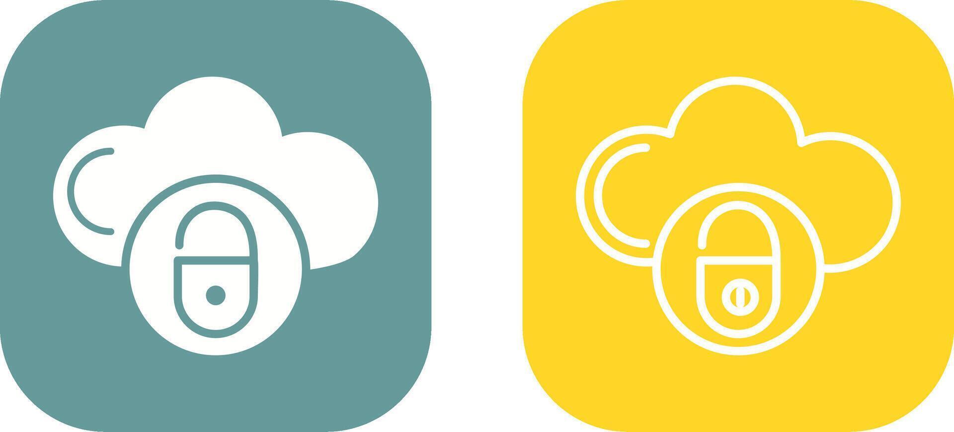 Secure Cloud Vector Icon