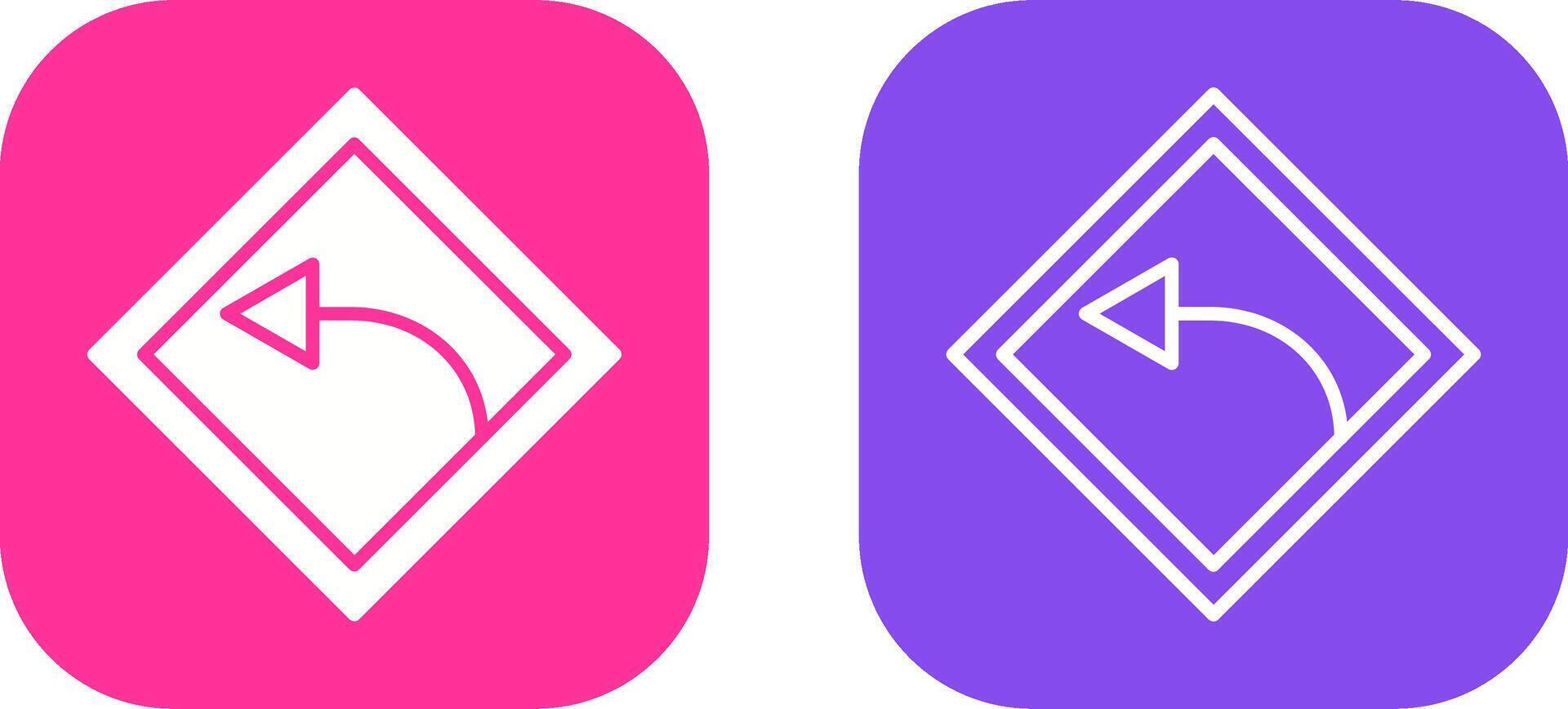 Left Turn Vector Icon