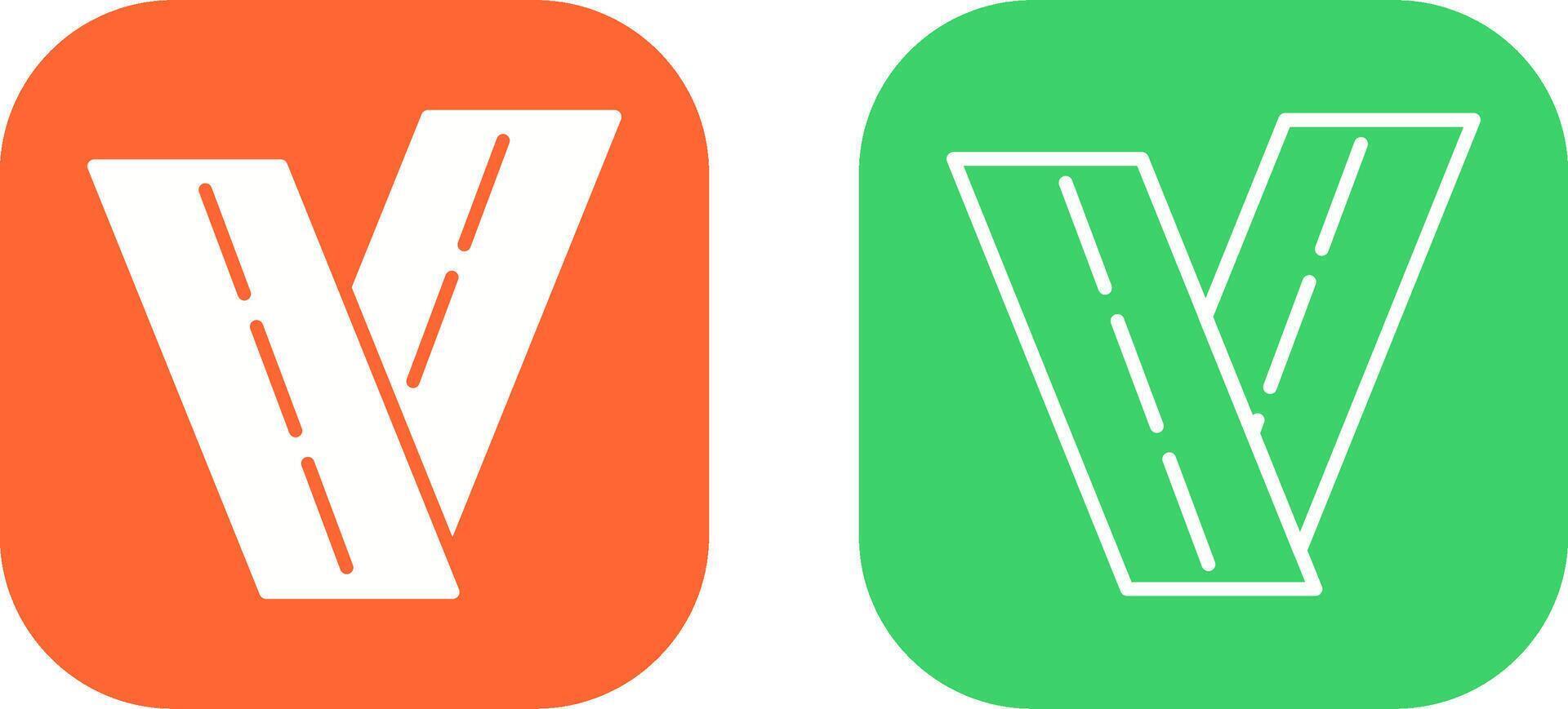 Two Way Road Vector Icon