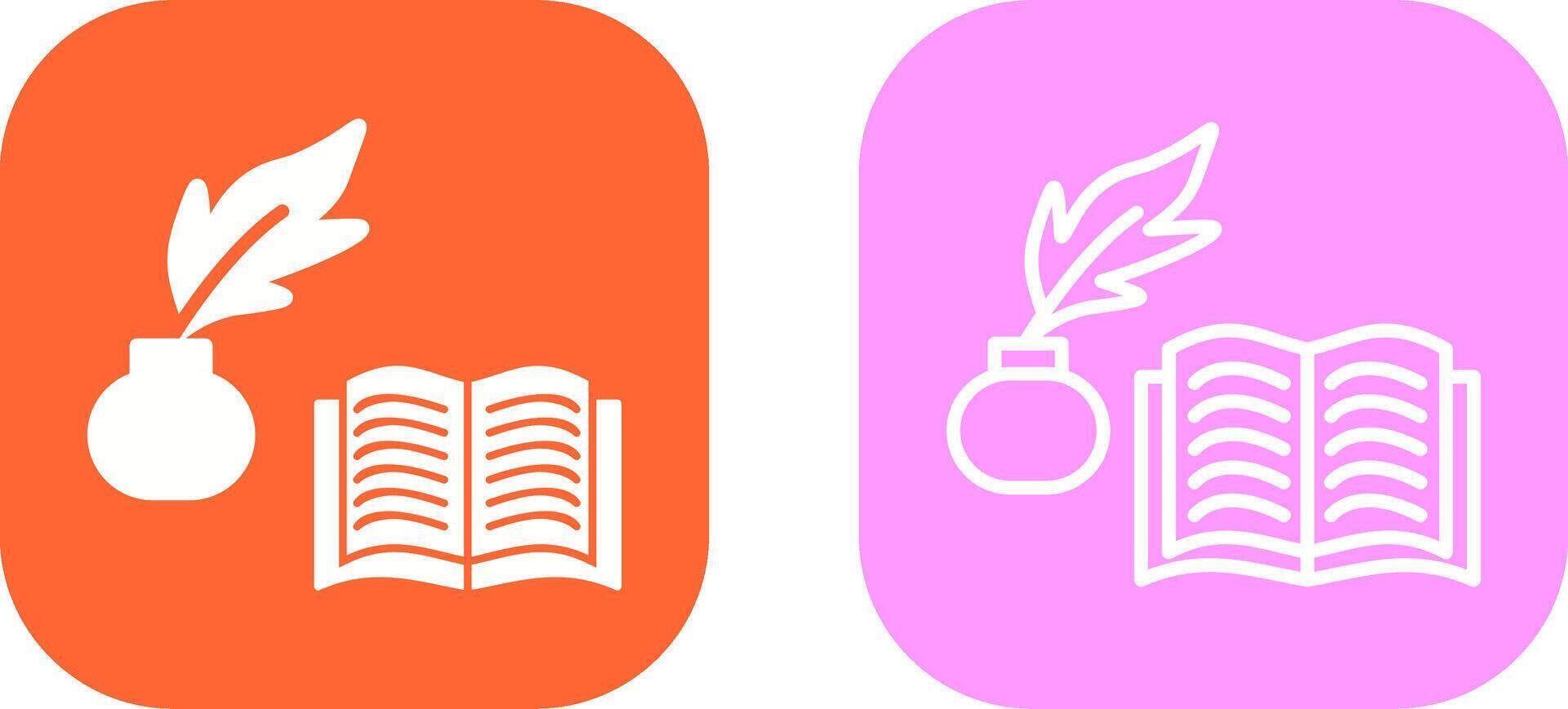 Quill and Book Vector Icon