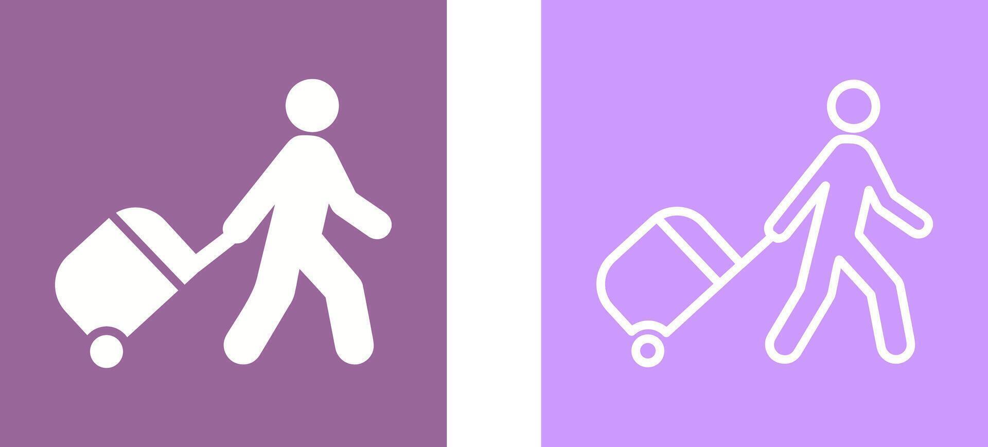 Walking With Luggage Vector Icon