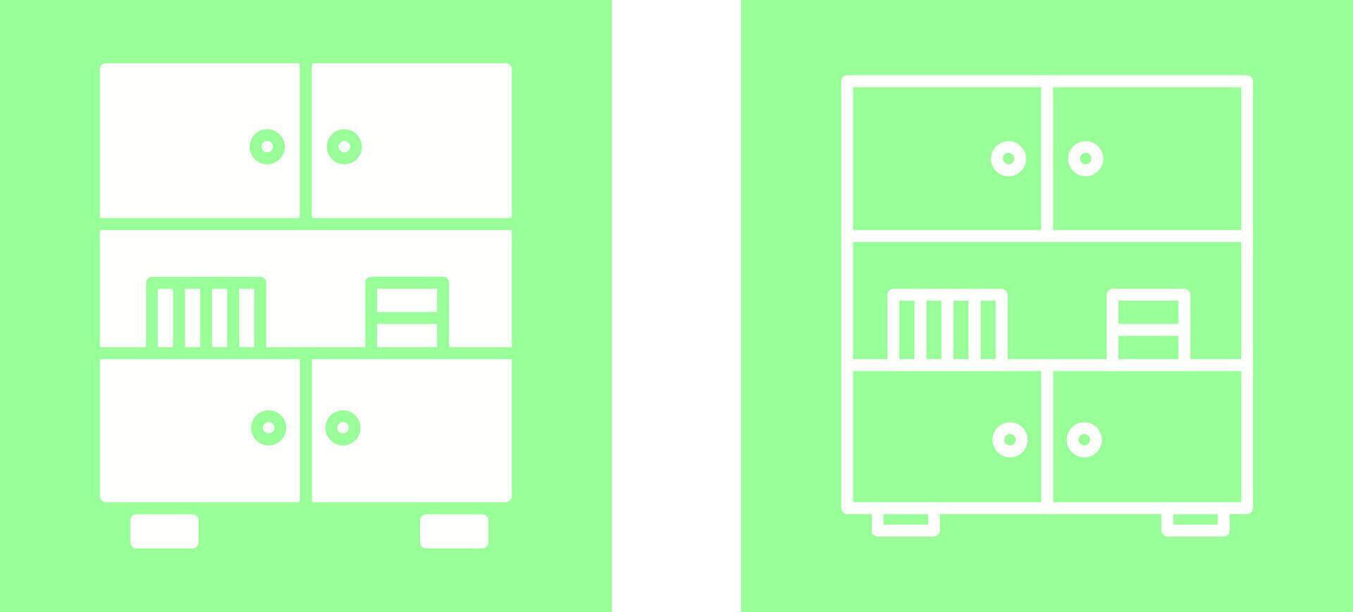 Table with Shelves Vector Icon