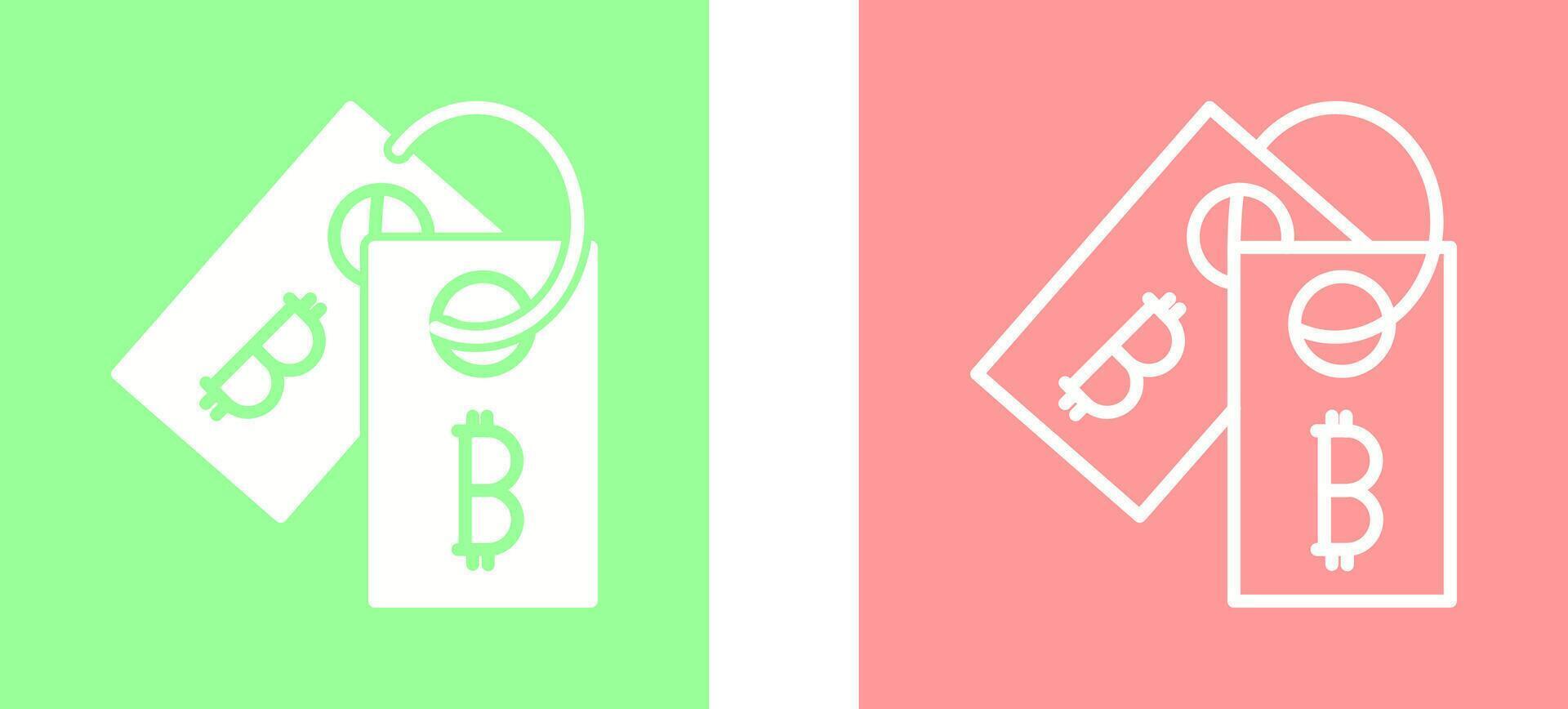 icono de vector de etiqueta de etiqueta de bitcoin