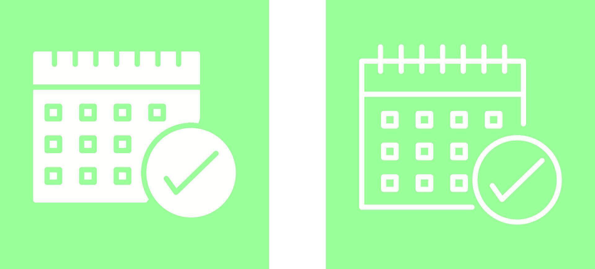 Marked Calendar Vector Icon