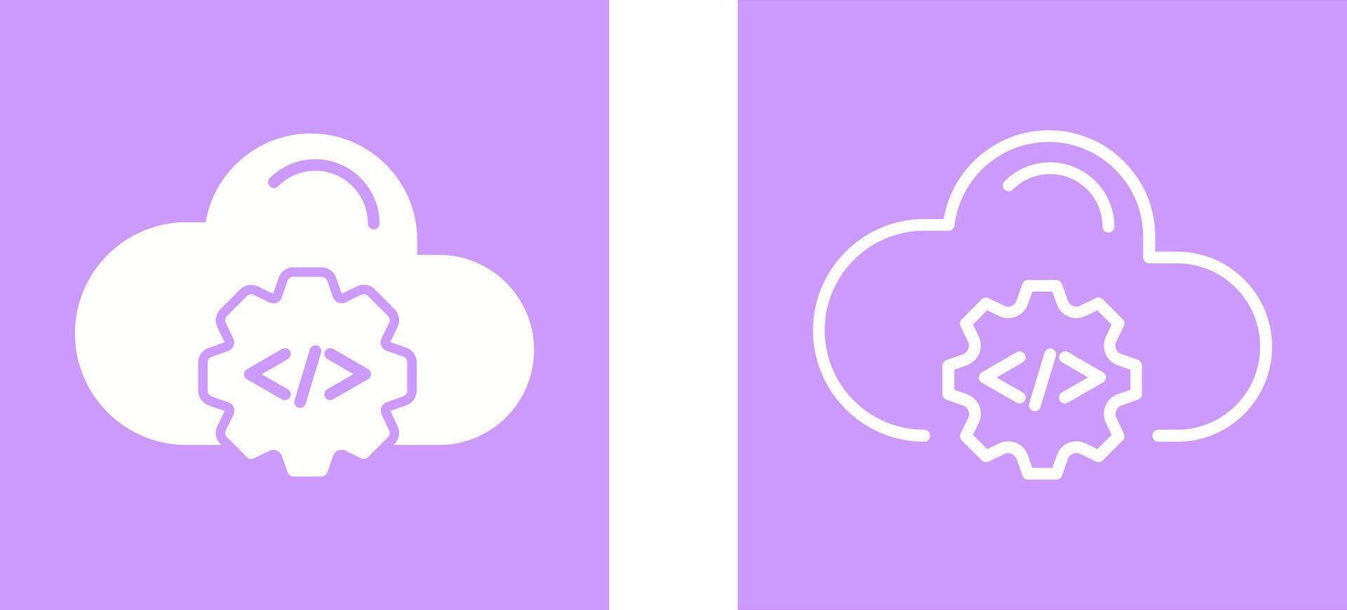 Cloud Coding Vector Icon