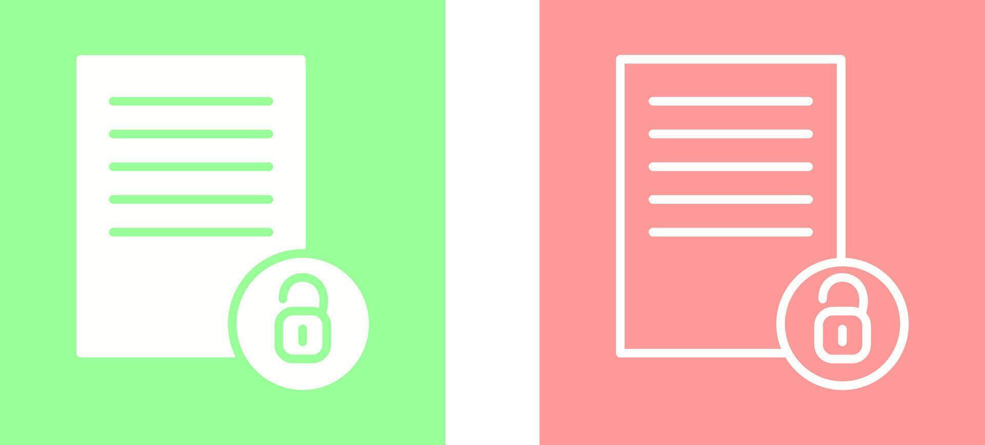 Unlock Documents Vector Icon