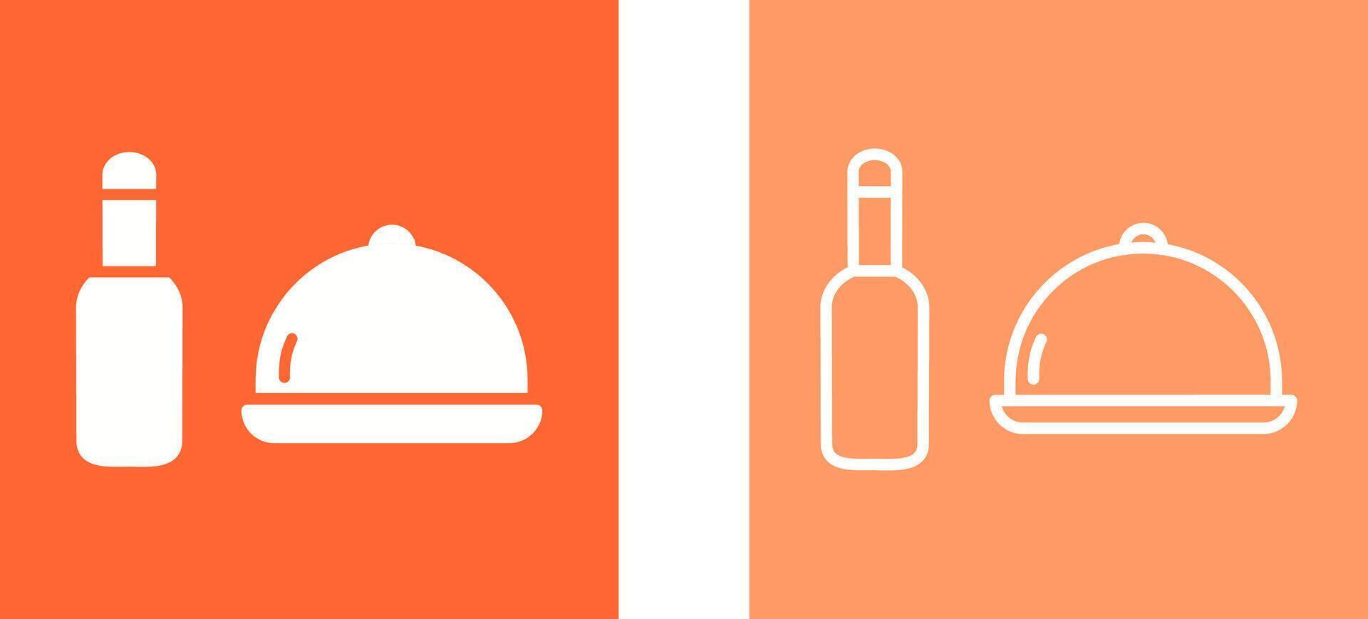 icono de vector de comida y cerveza