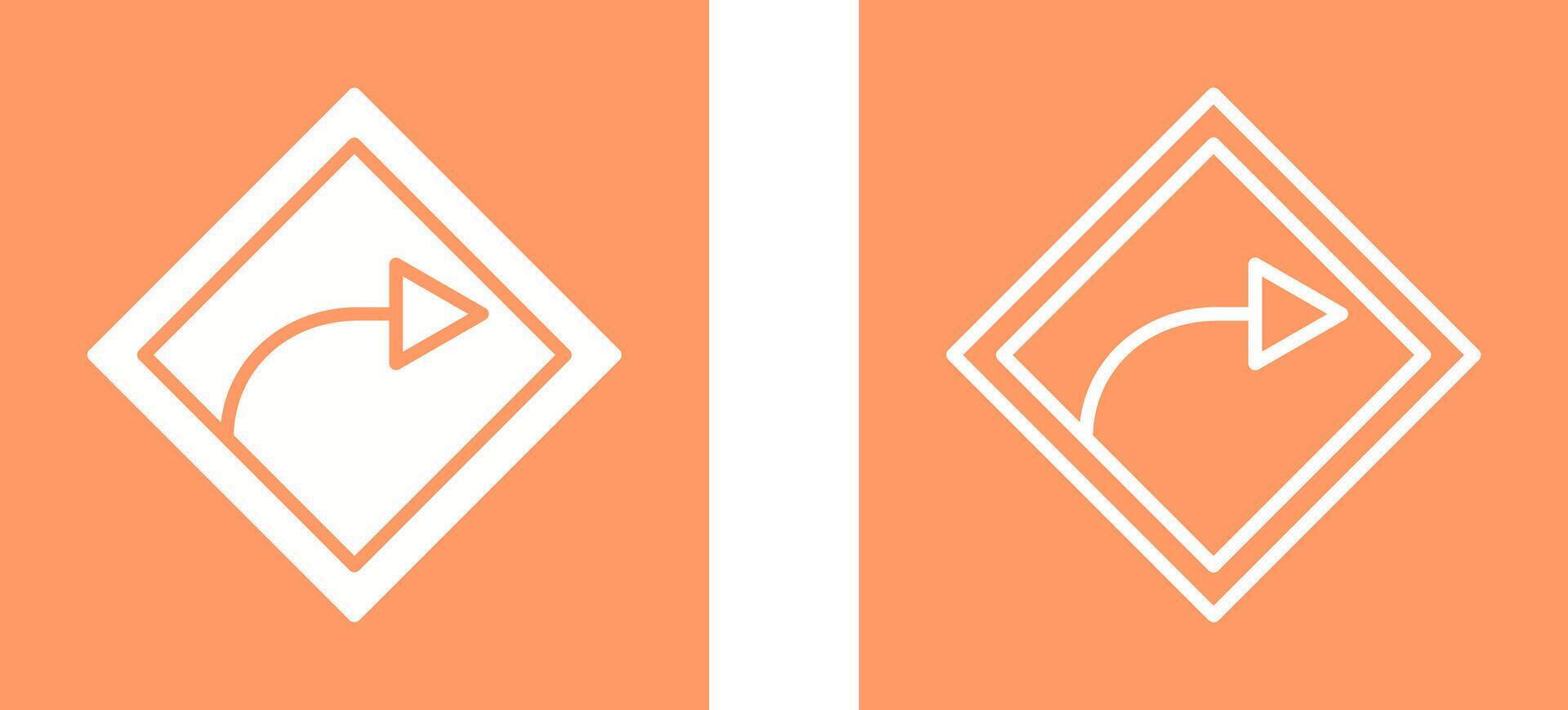 Right Turn Vector Icon