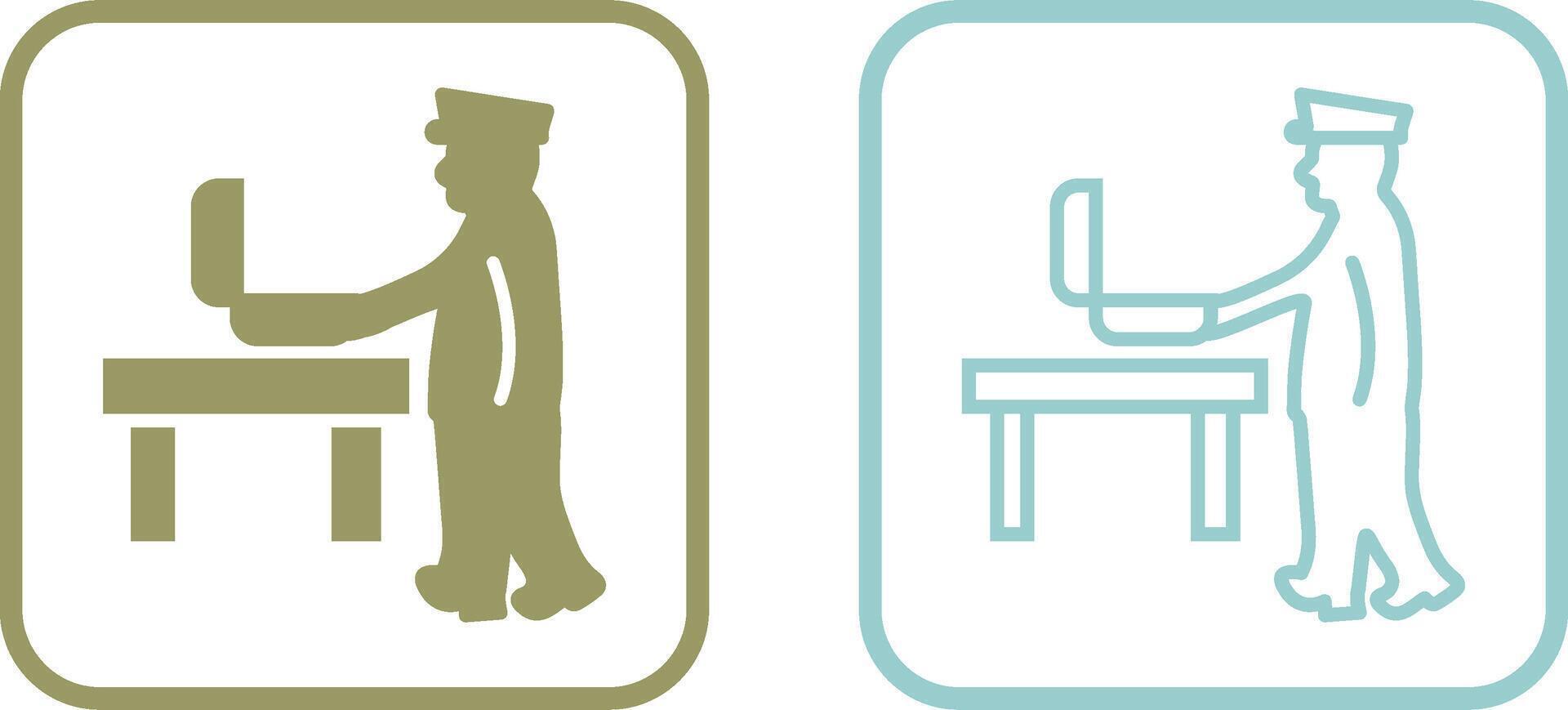 Guard Checking Briefcase Vector Icon