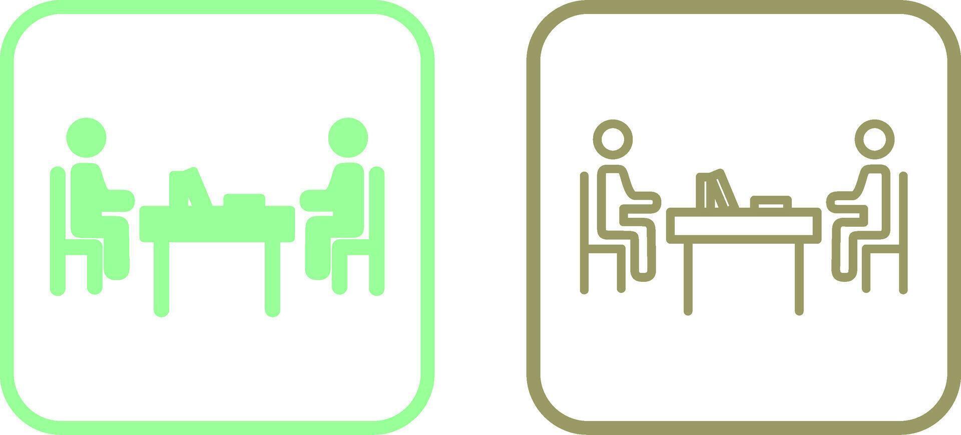 Two Students Studying Vector Icon