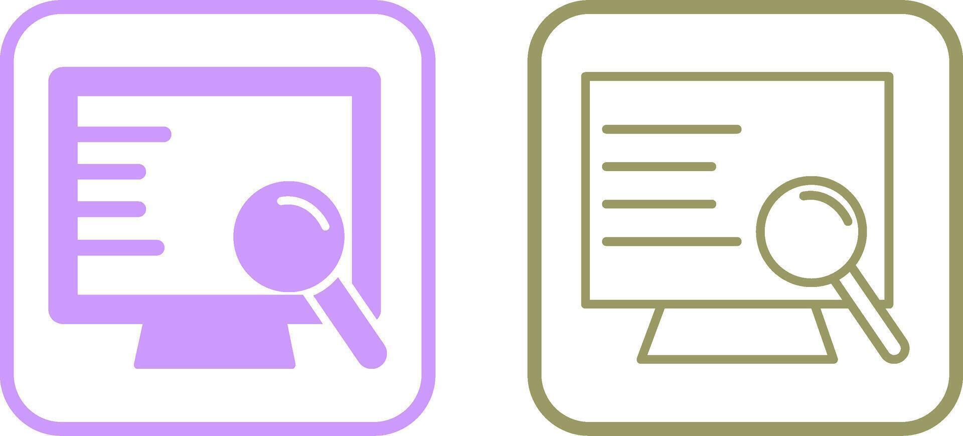 Computer Search Vector Icon