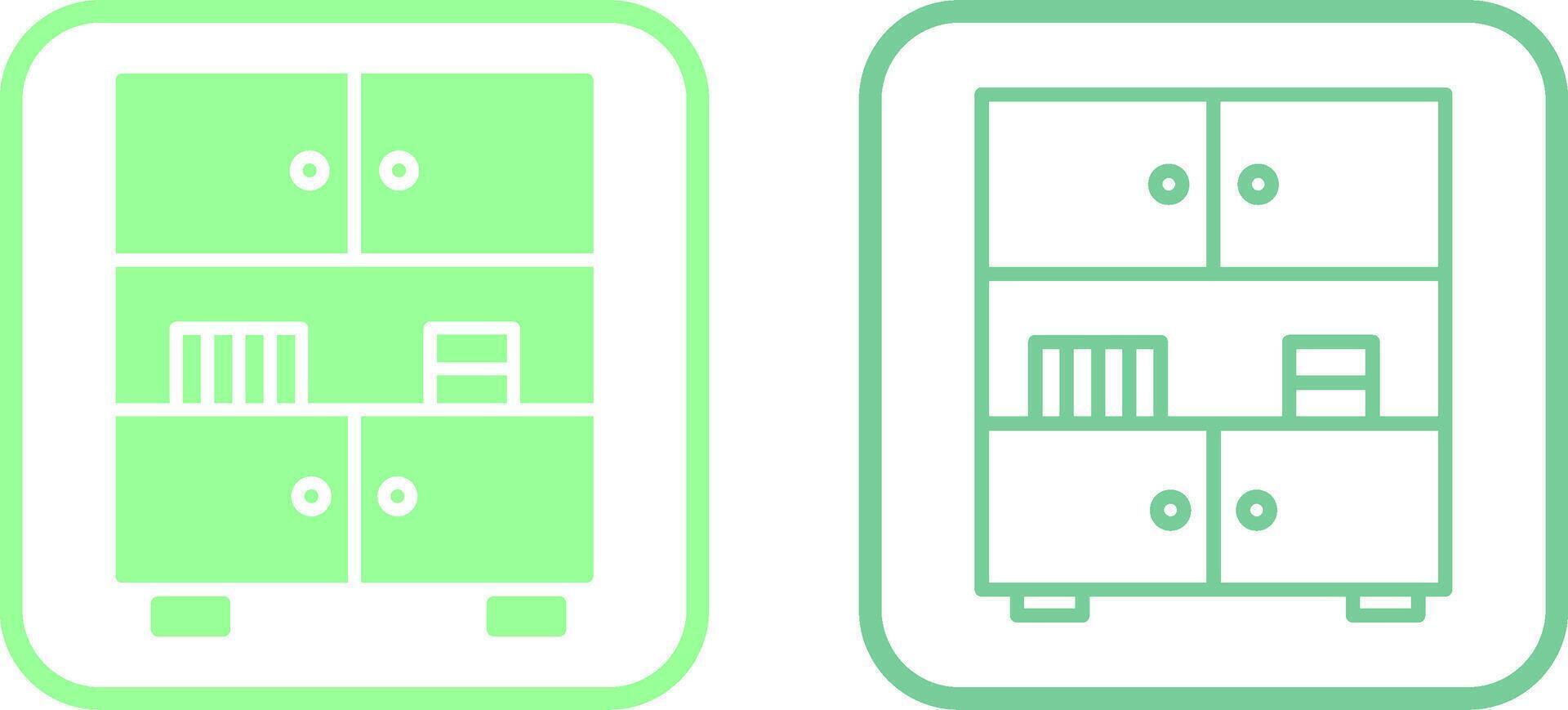 Table with Shelves Vector Icon