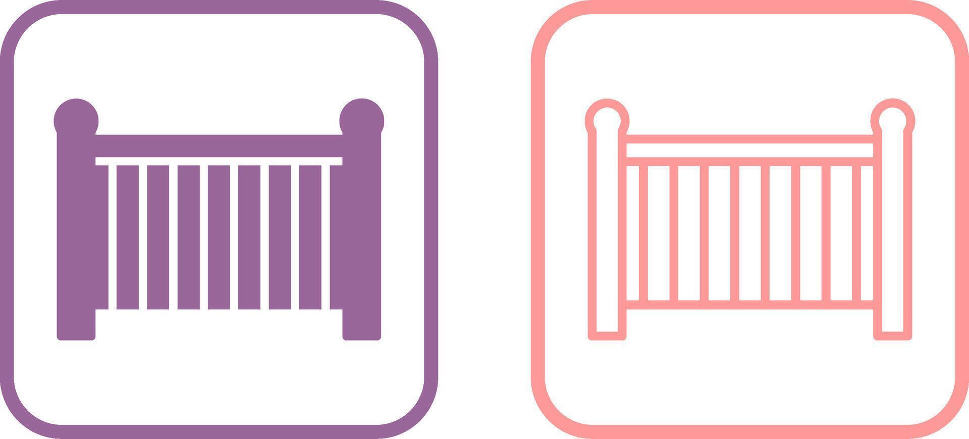 Baby Cot Vector Icon