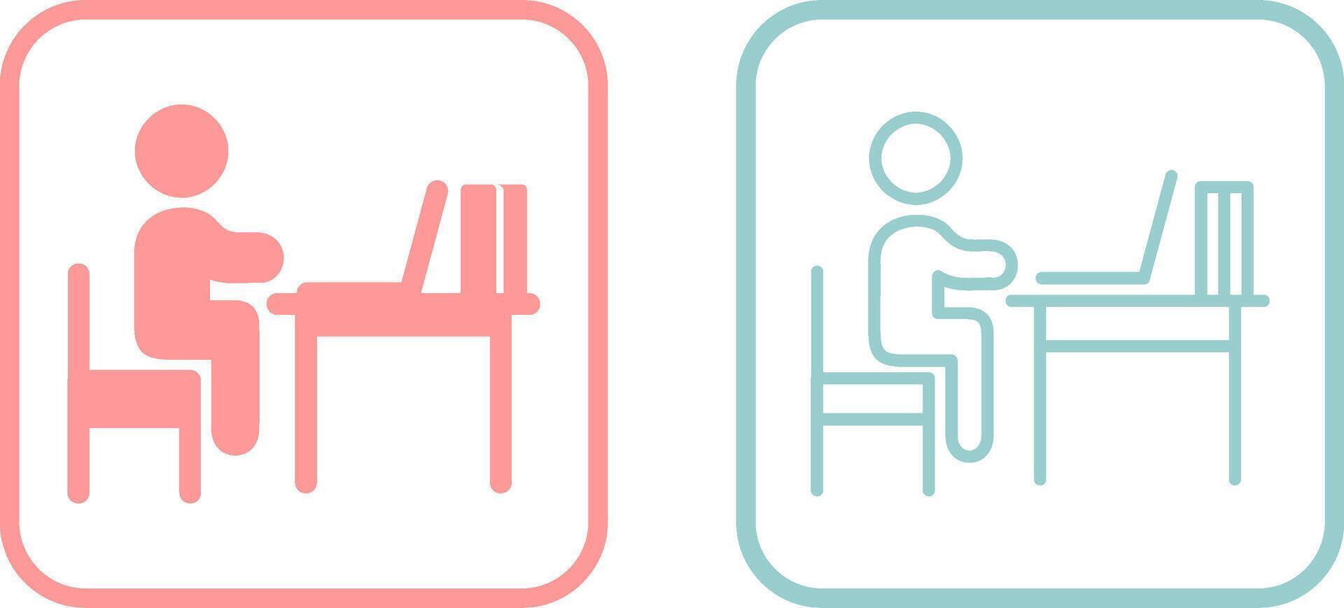 Studying Desk Vector Icon