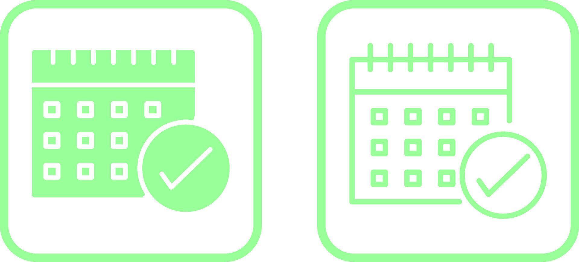Marked Calendar Vector Icon