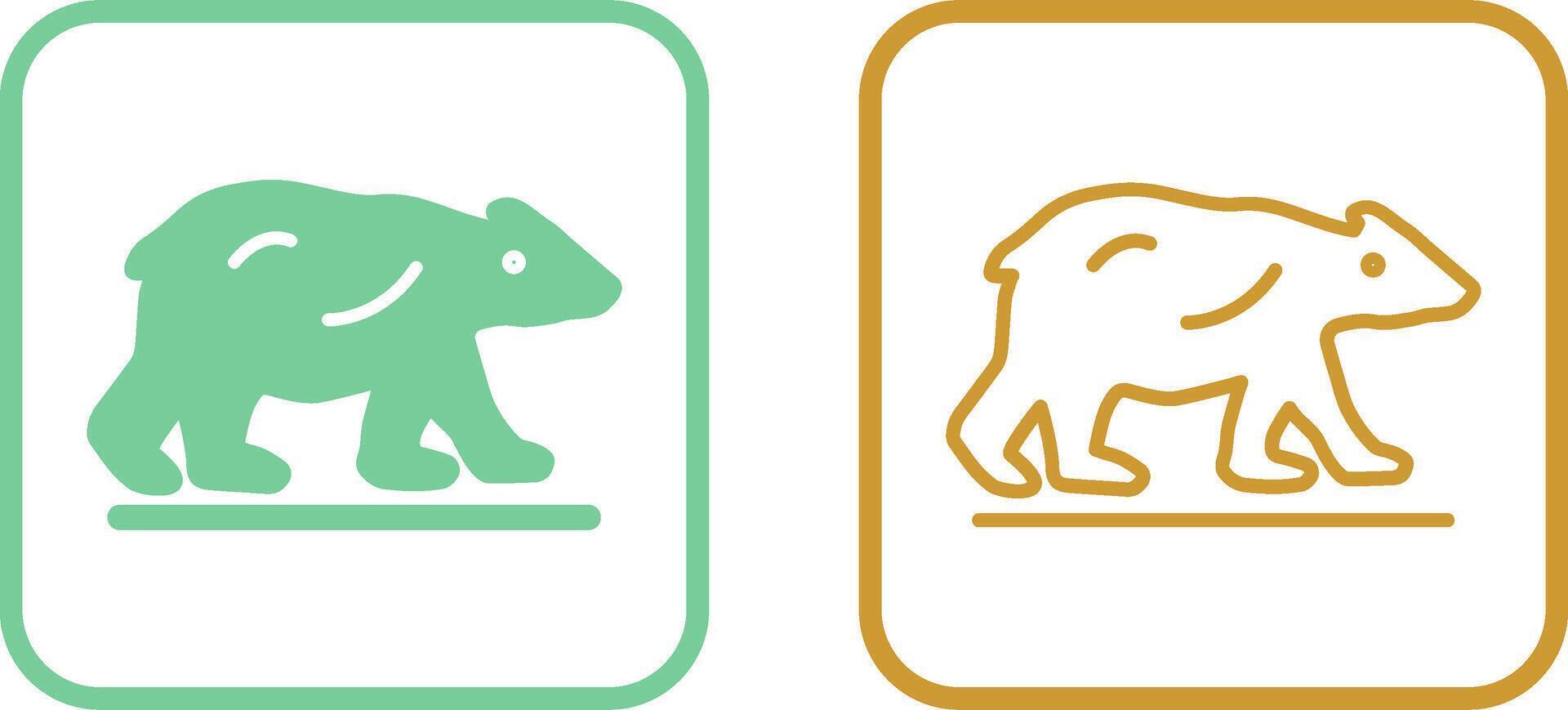 icono de vector de oso polar