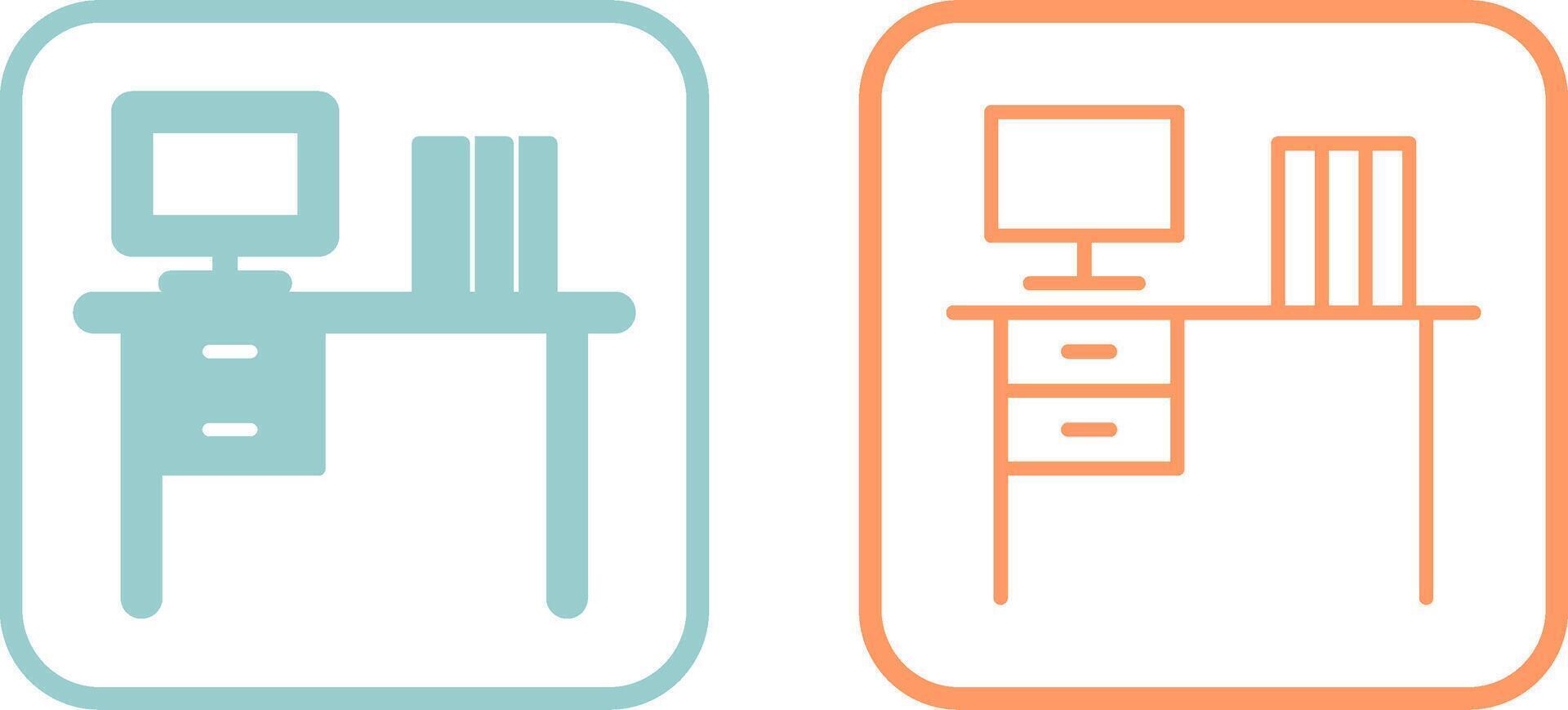Office Desk Vector Icon