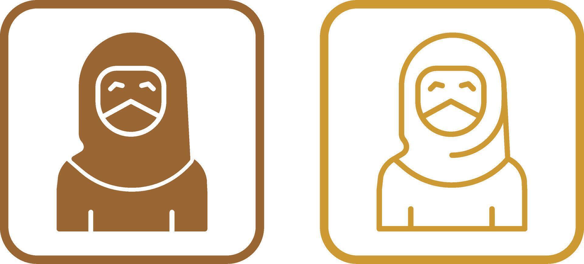 mujer con icono de vector de niqab