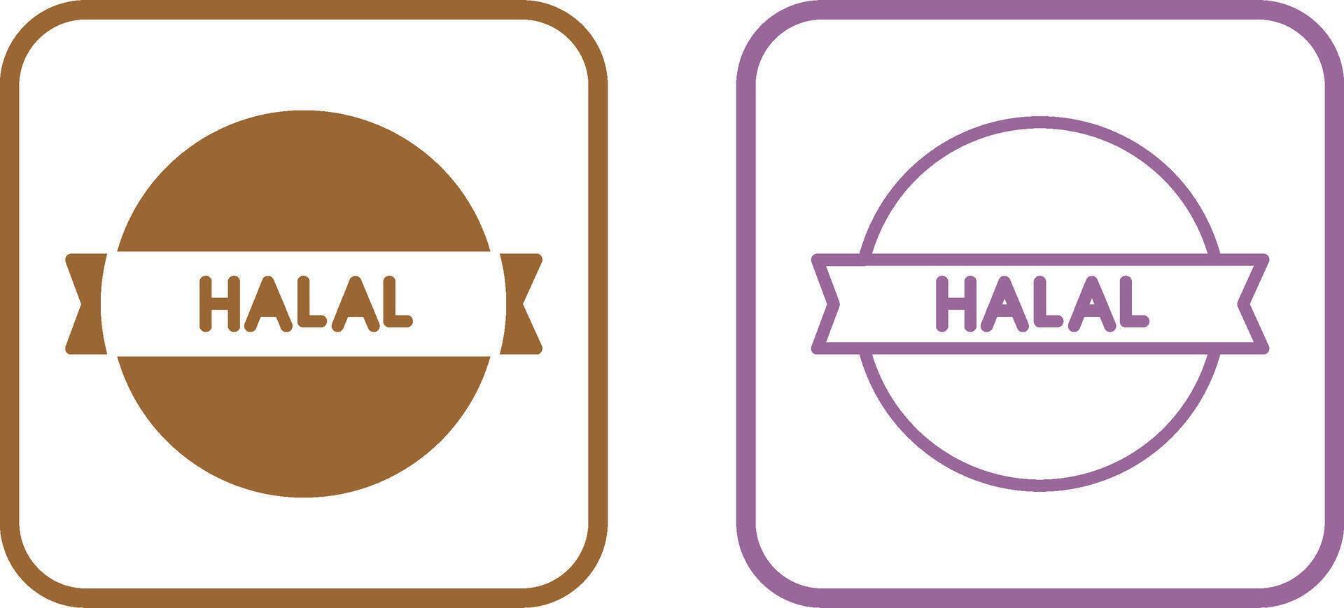 Halal Sticker Vector Icon