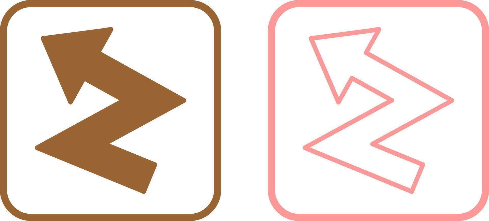 ZigZag Arrow Vector Icon