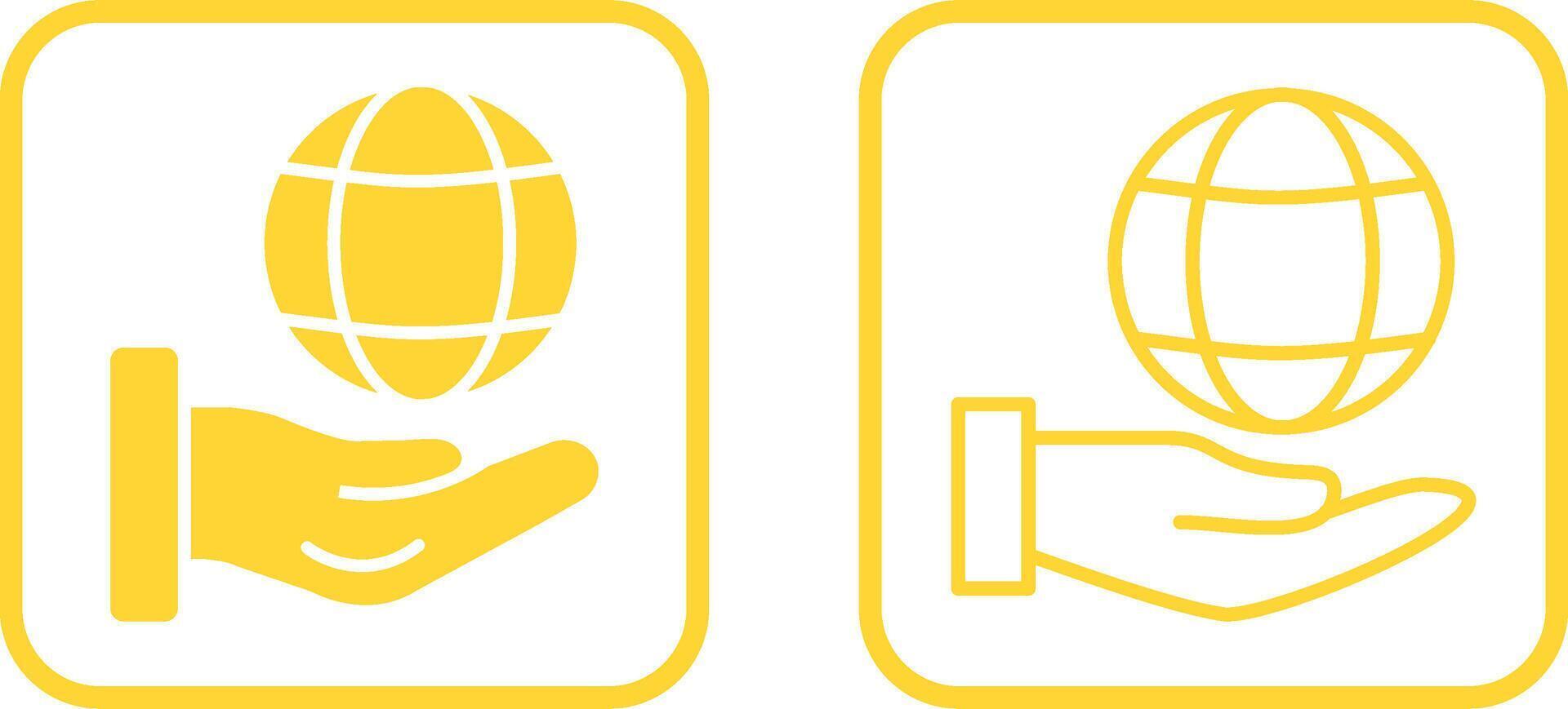 Global Hand Vector Icon