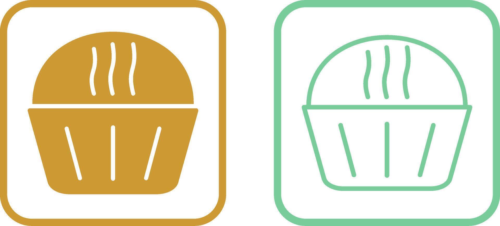 icono de vector de muffin de crema