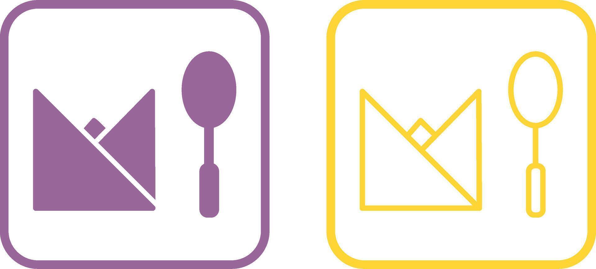 Spoon and Napkin Vector Icon