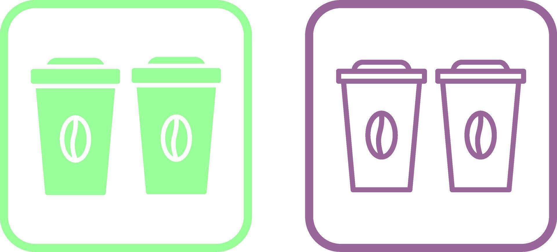 Two Coffees Vector Icon