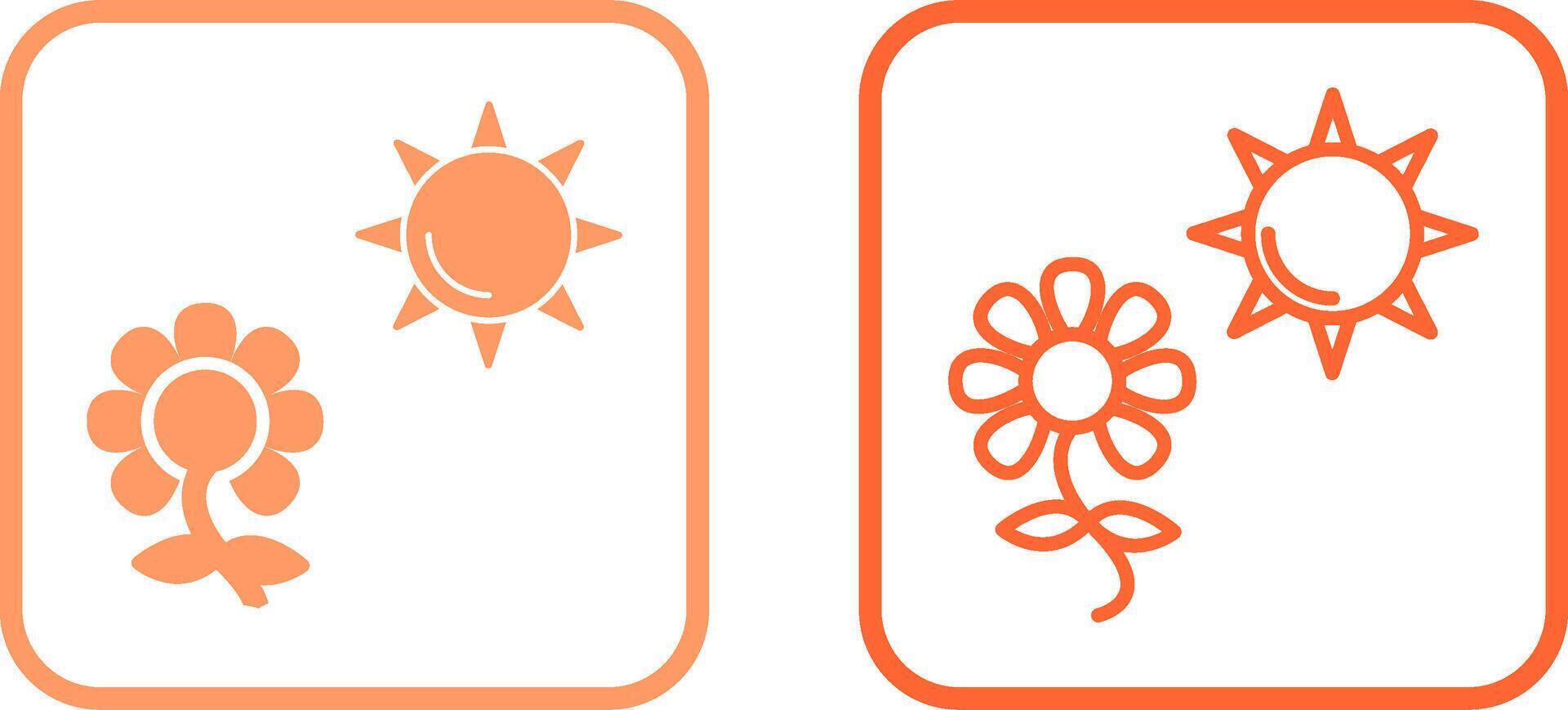 Flower in sunlight Vector Icon