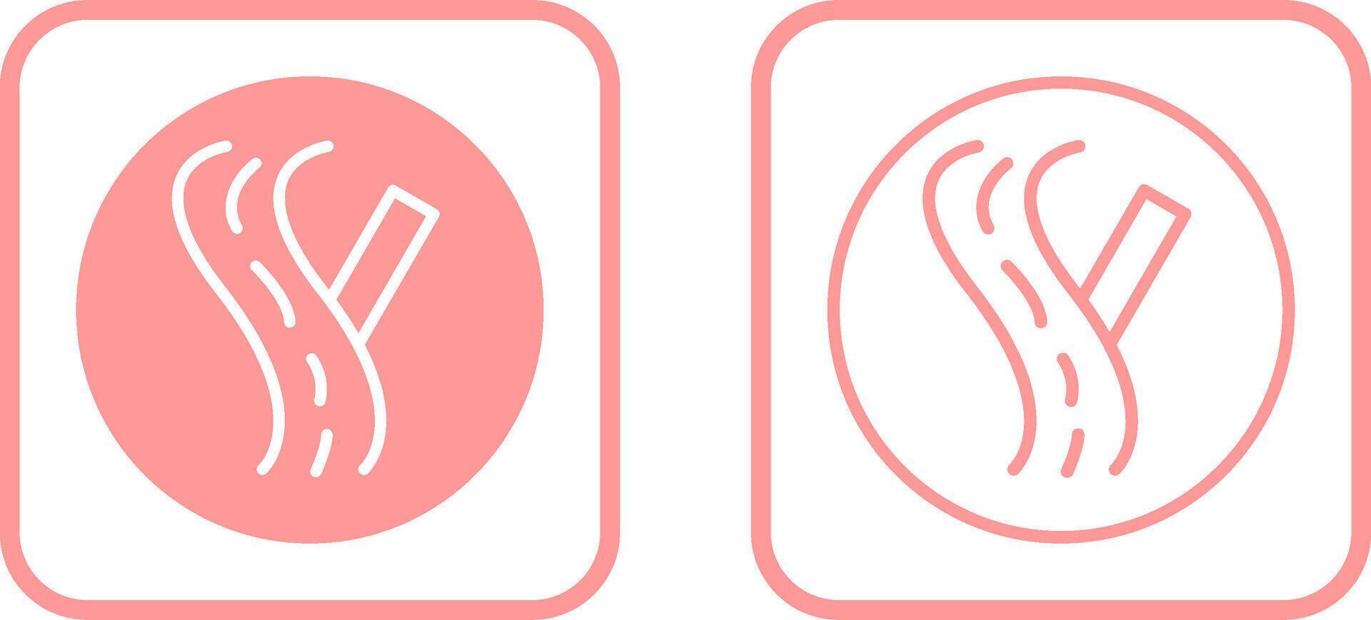 Linked Road Sign Vector Icon