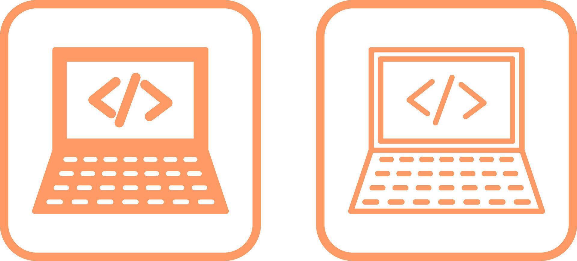 Writing Laptop Vector Icon